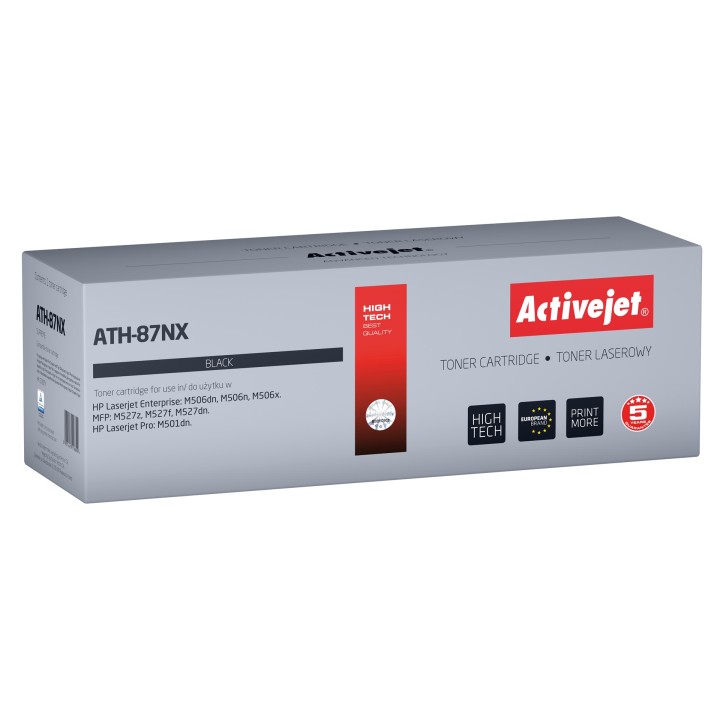 Activejet ATH-87NX Toner (sostitutivo per HP 87X CF287X, Supreme, 18000 pagine, nero)