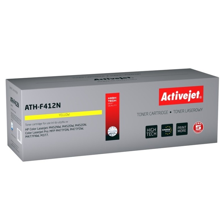 Activejet ATH-F412N toner (sostituzione per HP 410A CF412A, Canon CRG 046 Y 1247C002, Supreme, 2300 pagine, giallo)