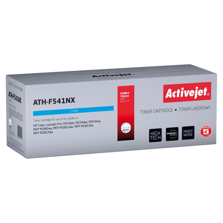 Activejet ATH-F541NX toner (compatibile con HP 203X HP203X CF541X CRG 054H C CRG054H, Supreme, 2500 pagine, ciano)