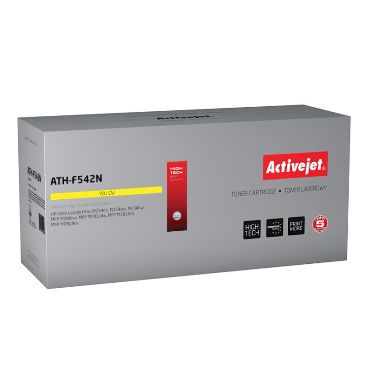 Activejet ATH-F542N toner (ricambio per HP 203A HP203A CF542A CRG 054 Y CRG054, Supreme, 1300 pagine, giallo)