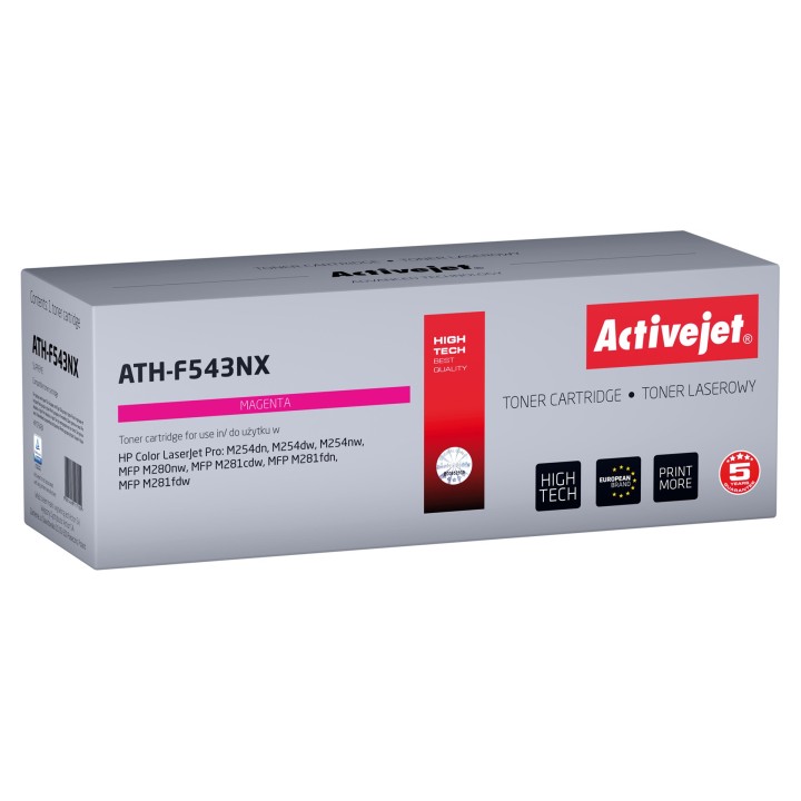 Activejet ATH-F543NX toner (compatibile con HP 203X HP203X CF543X CRG 054H M CRG054H, Supreme, 2500 pagine, magenta)