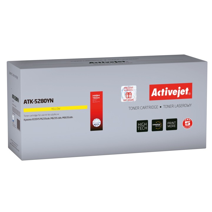 Activejet ATK-5280YN toner (sostituzione per Kyocera TK-5280Y, Supreme, 11000 pagine, giallo)