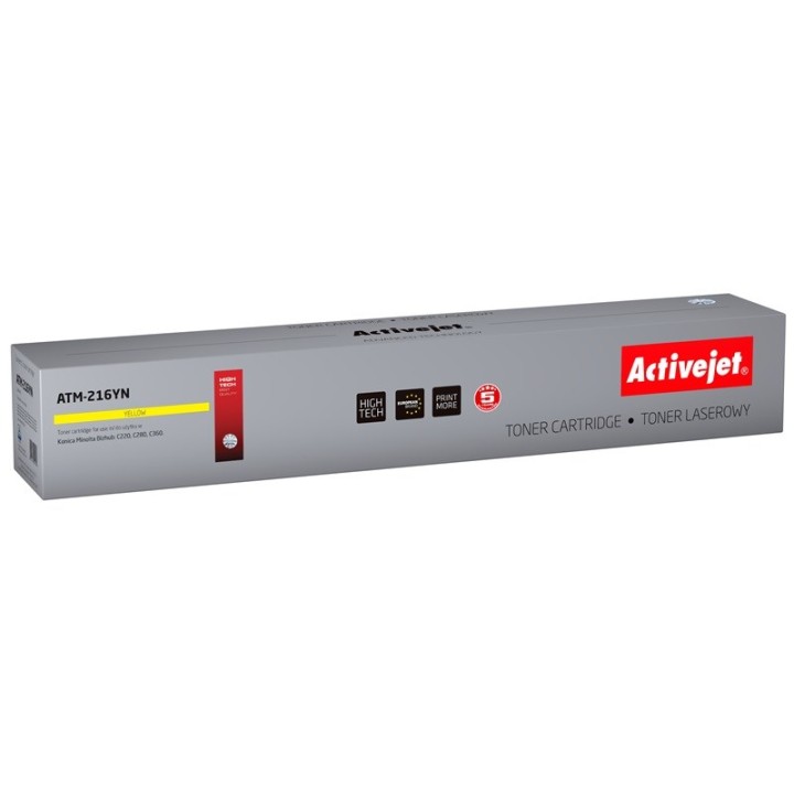 Activejet ATM-216YN toner per stampante Konica Minolta, sostituzione Konica Minolta TN216Y, Supreme, 26000 pagine, giallo