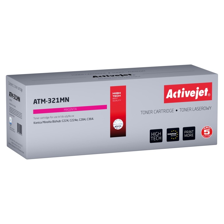 Activejet ATM-321MN Toner (sostituzione per Konica Minolta TN321M, Supreme, 25000 pagine, magenta)