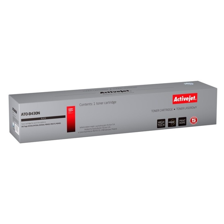 Activejet ATO-B430N Toner (sostituzione per OKI 43979202, Supreme, 7000 pagine, nero)