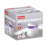 Activejet AUC-198 pulitore a ultrasuoni cordless UV per protesi dentarie fermi fissi e gioielli bianco