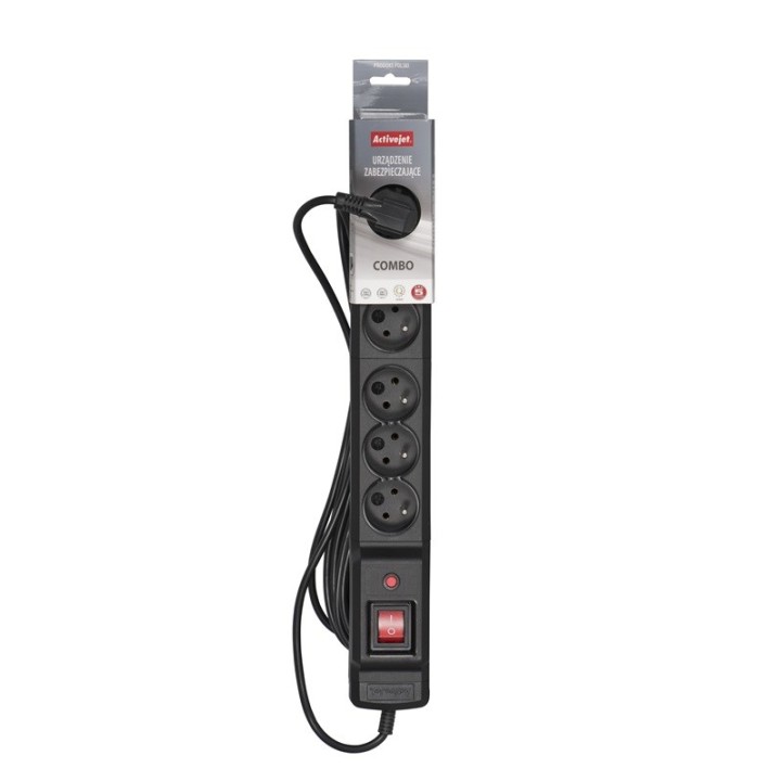 Activejet COMBO 6GN 5M multipresa nera con cavo