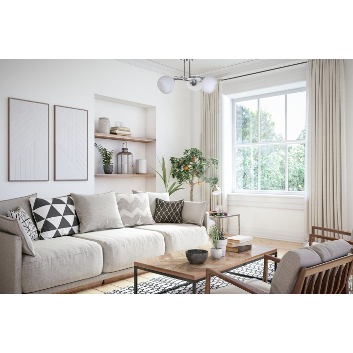 Activejet Classic lampadario a sospensione IRMA nickel triplo 3xE27 per soggiorno