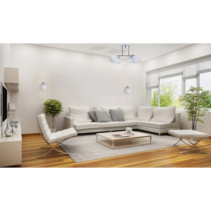 Activejet Classic applique a parete singola - IRMA nickel E27 per soggiorno