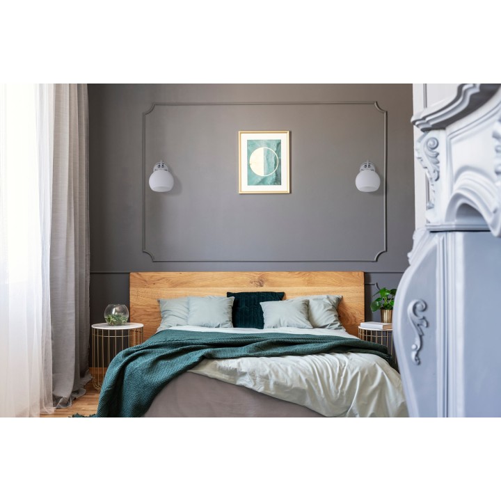 Activejet Classic applique a parete singola - IRMA nickel E27 per soggiorno