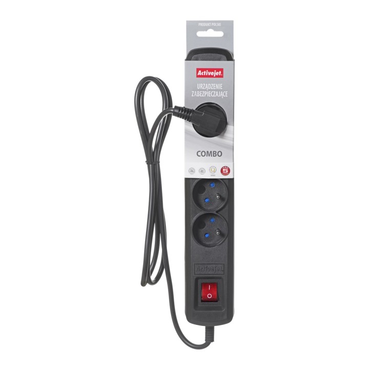 Activejet ciabatta nera con cavo ACJ COMBO 5G/5M/BEZP. AUTO/CZ