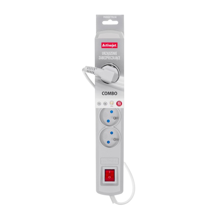 Activejet ciabatta grigia con cavo ACJ COMBO 5G/3M/BEZP. AUT/S