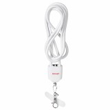 Activejet cordino con cavo di ricarica 3-in-1 bianco. Terminali con vari connettori: USB-C Lightning adattatore USB-A