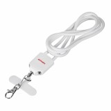 Activejet cordino con cavo di ricarica 3-in-1 bianco. Terminali con vari connettori: USB-C Lightning adattatore USB-A