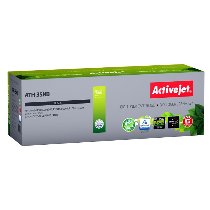 BIO Activejet ATH-35NB Toner per stampanti HP Canon Ricambio HP 35A CB435A Canon CRG-712, Supreme, 1800 pagine, nero. Toner ECO