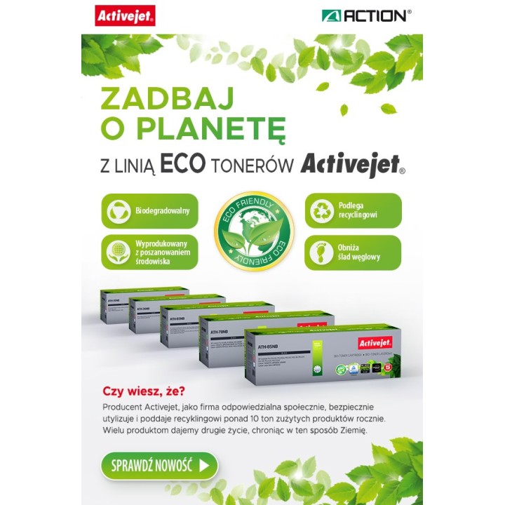 BIO Activejet ATH-36NB Toner per stampanti HP Canon Ricambio HP 36A CB436A Canon CRG-713, Supreme, 2000 pagine, nero. Toner ECO
