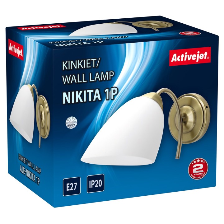 Lampada a parete singola classica Activejet NIKITA Patyna E27 per il soggiorno
