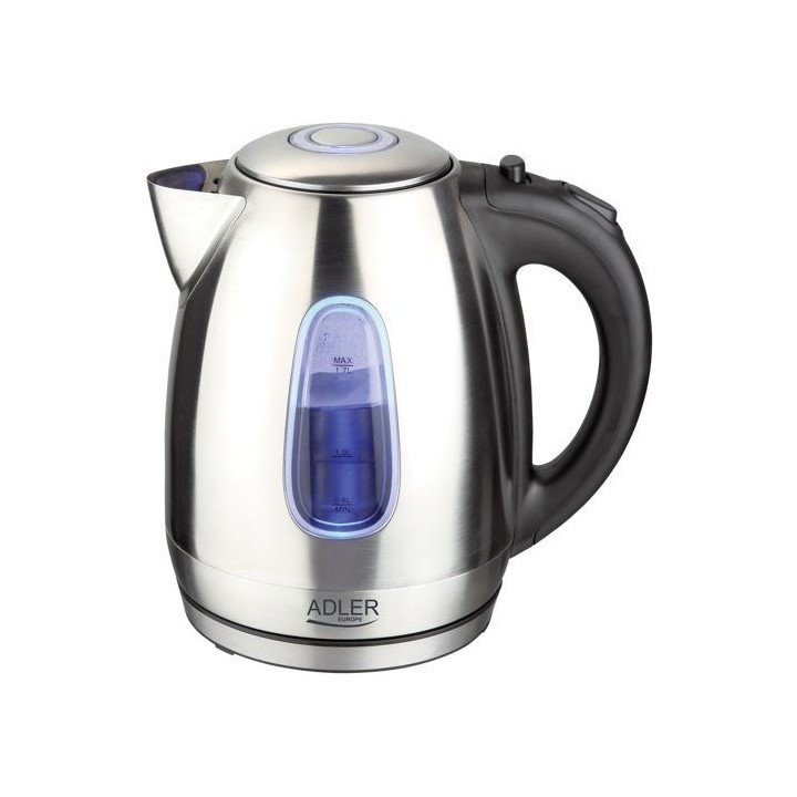 Adler AD 1223 Bollitore elettrico 1.7 L Nero Acciaio inossidabile 2200 W