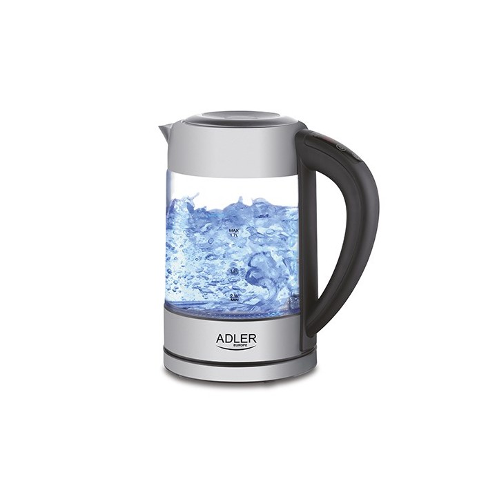 Adler AD 1247 NUOVO bollitore elettrico 1.7 L nocciola acciaio inossidabile trasparente 2200 W
