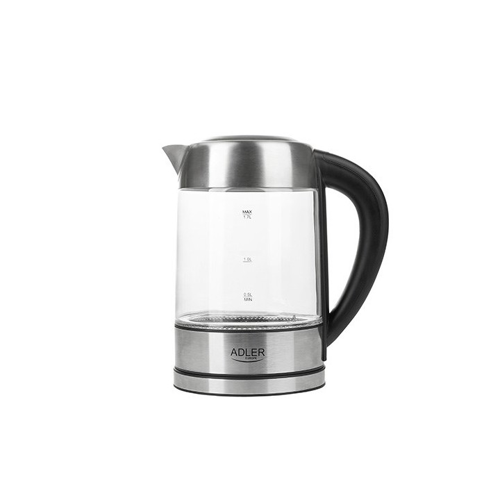 Adler AD 1247 NUOVO bollitore elettrico 1.7 L nocciola acciaio inossidabile trasparente 2200 W