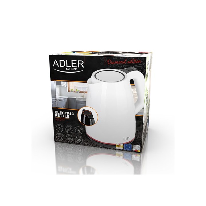 Adler AD 1277 W bollitore elettrico 1.7 L 2200 W bianco