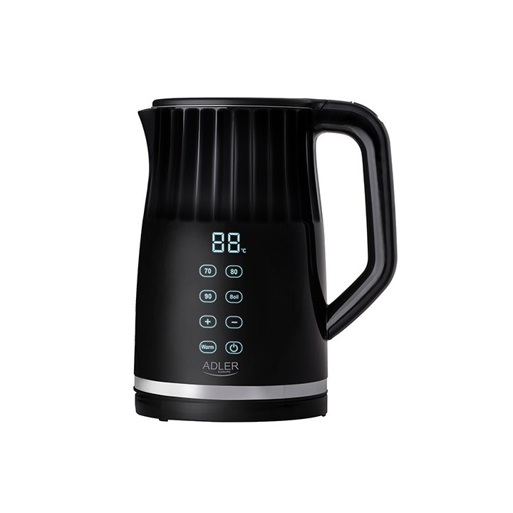 Adler AD 1350 1.7L Bollitore elettrico con controllo della temperatura LED nero