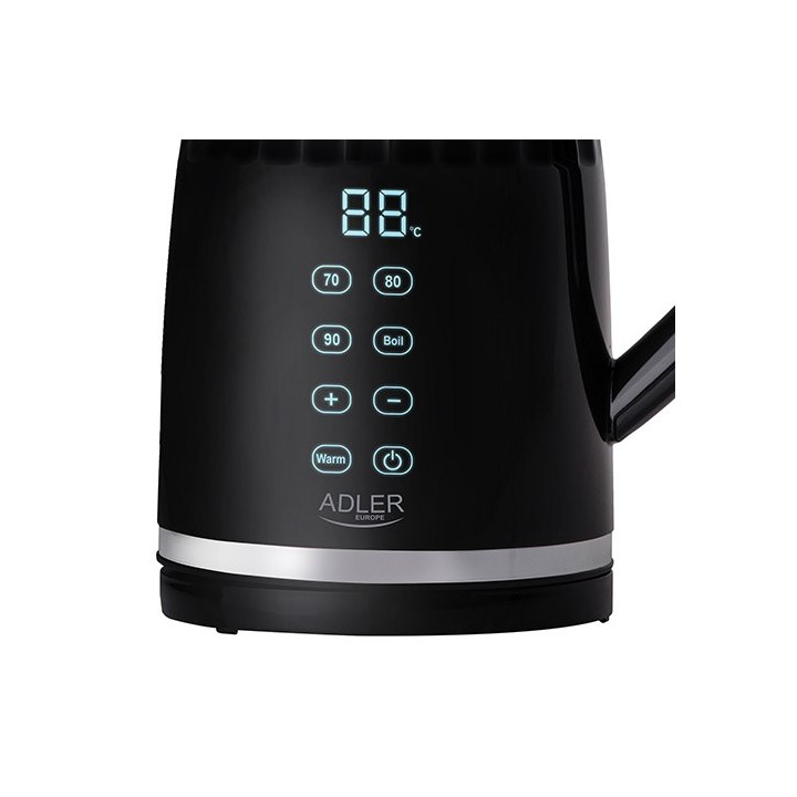 Adler AD 1350 1.7L Bollitore elettrico con controllo della temperatura LED nero