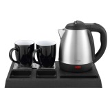 Adler AD 1354 Hotel bollitore acciaio inox 1.2 L + vassaio con tazze acciaio nero