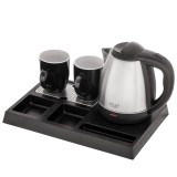 Adler AD 1354 Hotel bollitore acciaio inox 1.2 L + vassaio con tazze acciaio nero