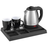 Adler AD 1354 Hotel bollitore acciaio inox 1.2 L + vassaio con tazze acciaio nero