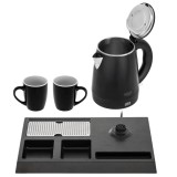 Adler AD 1387 Hotel Bollitore in acciaio inossidabile 1 L + vassoio con tazze nero