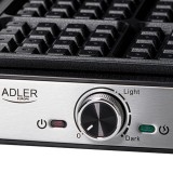 Adler AD 3083 piastra per waffle 4 waffle 1800 W nero argento