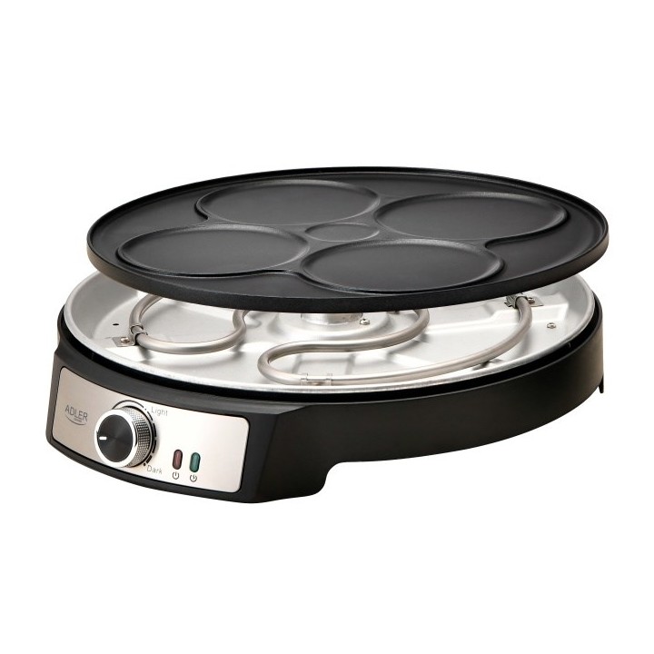 Adler AD 3093 Piastra per pancake elettrica doppia 2 in 1 Nero