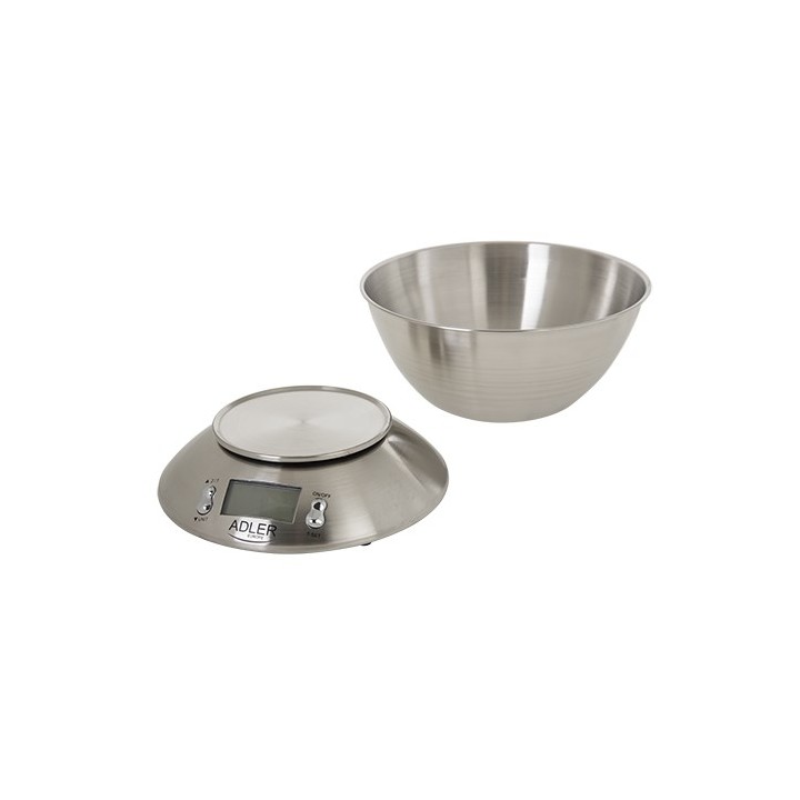 Adler AD 3134 bilancia da cucina elettronica acciaio inox rotonda