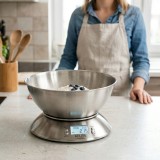 Adler AD 3134 bilancia da cucina elettronica acciaio inox rotonda