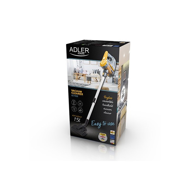 Adler AD 7036 aspirapolvere portatile senza sacchetto nero bronzo grigio arancione trasparente