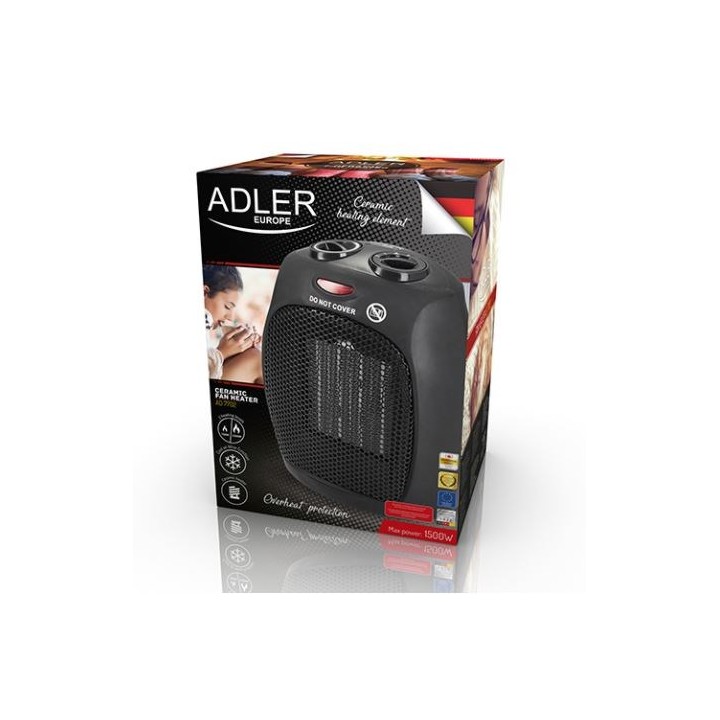 Adler AD 7702 Termoventilatore ambiente interno Acciaio inossidabile 1500 W