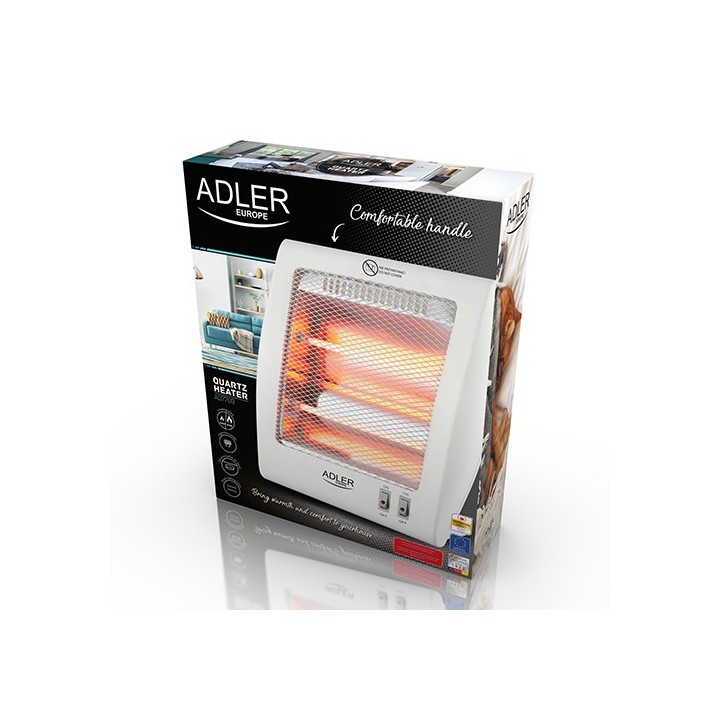 Adler AD 7709 Termoriscaldatore ambiente interno Bianco 800 W Quarzo