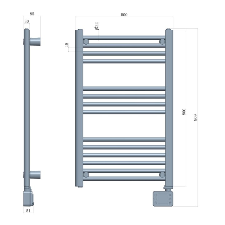 Adler AD 7824 Riscaldatore elettrico per bagno LED bianco