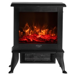 Camino elettrico ADLER AD 7754 2 2 livelli di calore: 1000W / 1800W | 3D effetto fiamma | Termostato nero