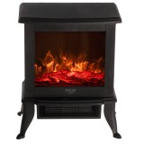 Camino elettrico ADLER AD 7754 2 2 livelli di calore: 1000W / 1800W | 3D effetto fiamma | Termostato nero