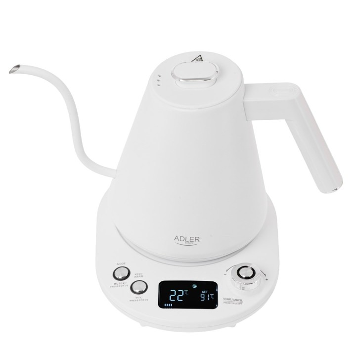 Bollitore elettrico ADLER AD 1349w con beccuccio lungo 1.0L Bianco