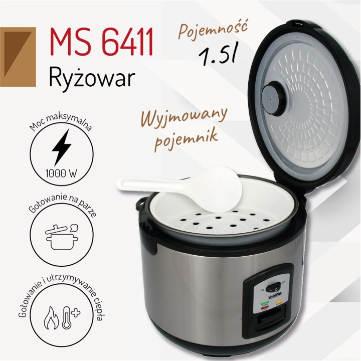 Mesko MS 6411 Cuociriso nero acciaio inossidabile 1000 W