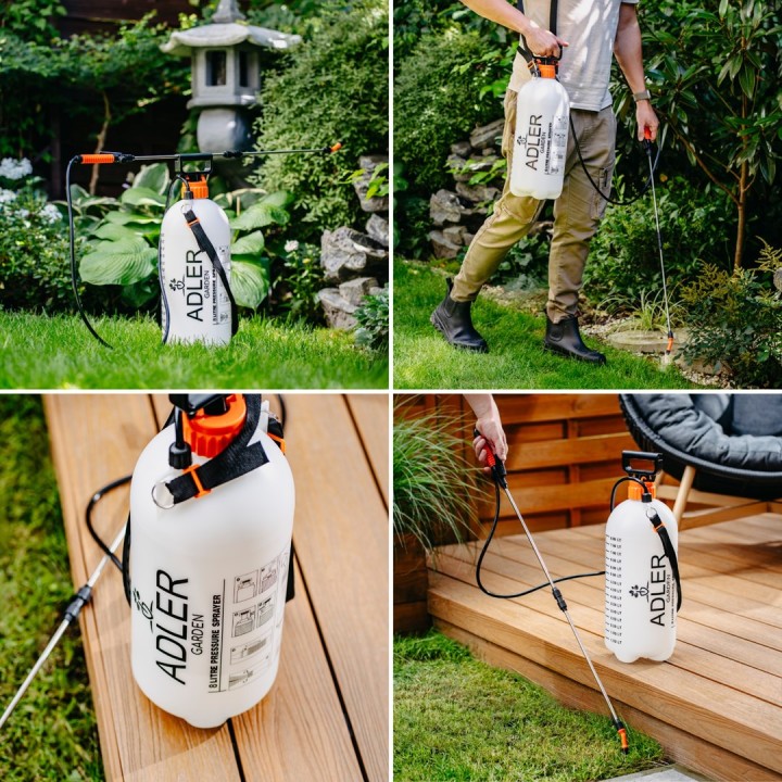 Pressione Sprayer ADLER AD 6809 manuale 8L bianco arancione