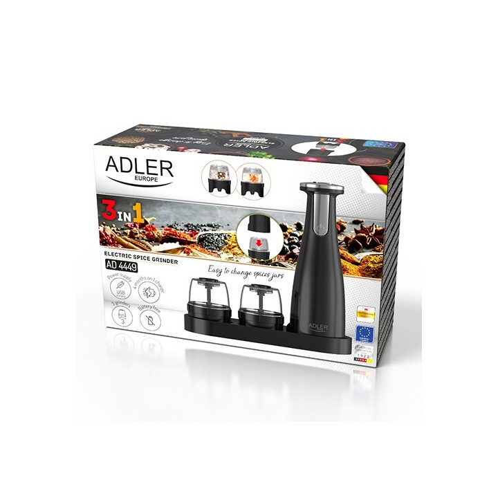 Set mulino per spezie Adler AD 4449B nero