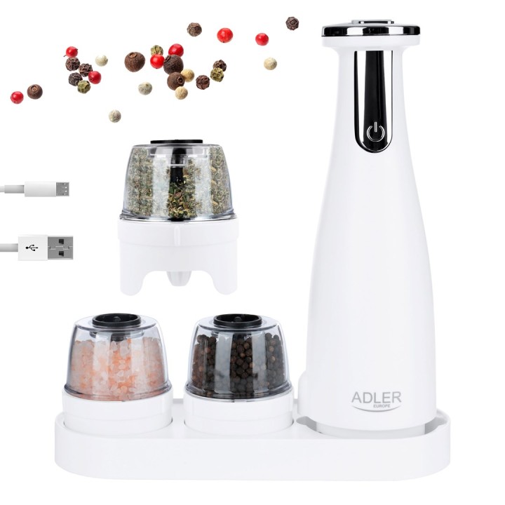 Set mulino per spezie Adler AD 4449W bianco