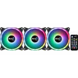 Aerocool DUO12PRO Kit 3xFan 12cm ARGB LED Dual Ring Antivibrazioni 6 Pin nero