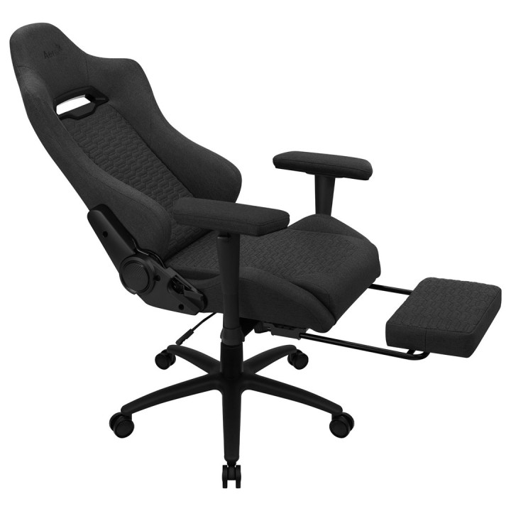 Aerocool ROYALASHBK Sedia gaming ergonomica premium con poggiapiedi e tecnologia Aeroweave nero