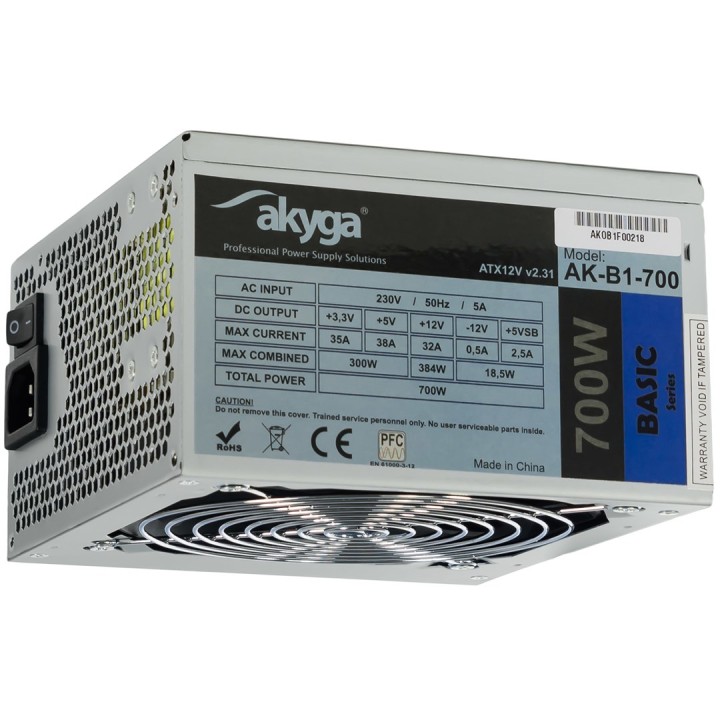 Akyga AK-B1-700 Alimentatore 700 W 20+4 pin ATX ATX grigio