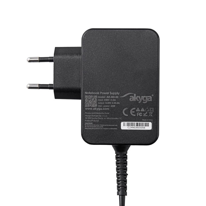 Akyga AK-ND-82 Caricabatterie dispositivo mobile universale nero AC Ricarica rapida per interni